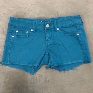 American Eagle Teal Denim Shorts Size 4